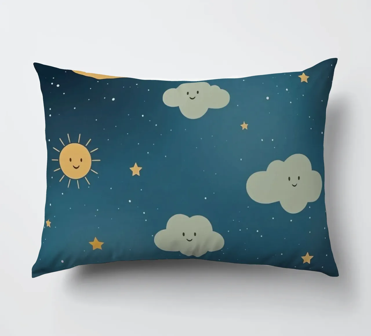 Cielo notturno con corpi celesti e nuvole cuscino da DesignDoodle