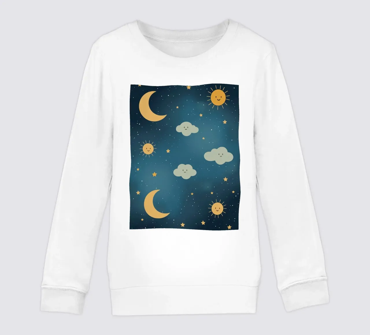 Cielo notturno con corpi celesti e nuvole felpa bambino da DesignDoodle