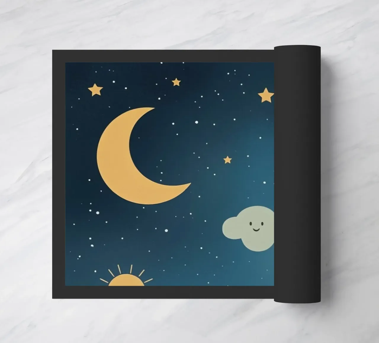 Cielo notturno con corpi celesti e nuvole zerbino da DesignDoodle