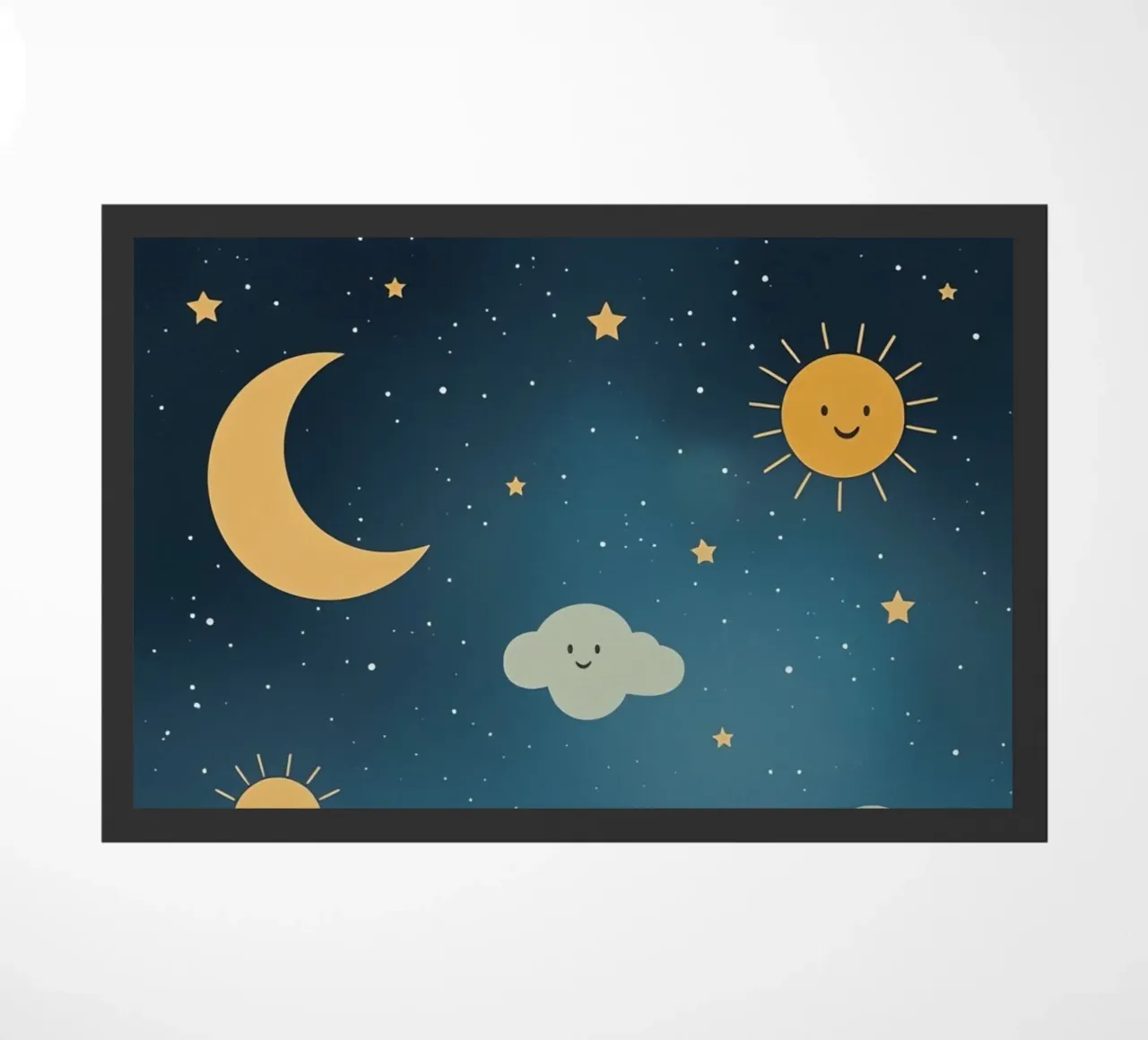 Cielo notturno con corpi celesti e nuvole zerbino da DesignDoodle