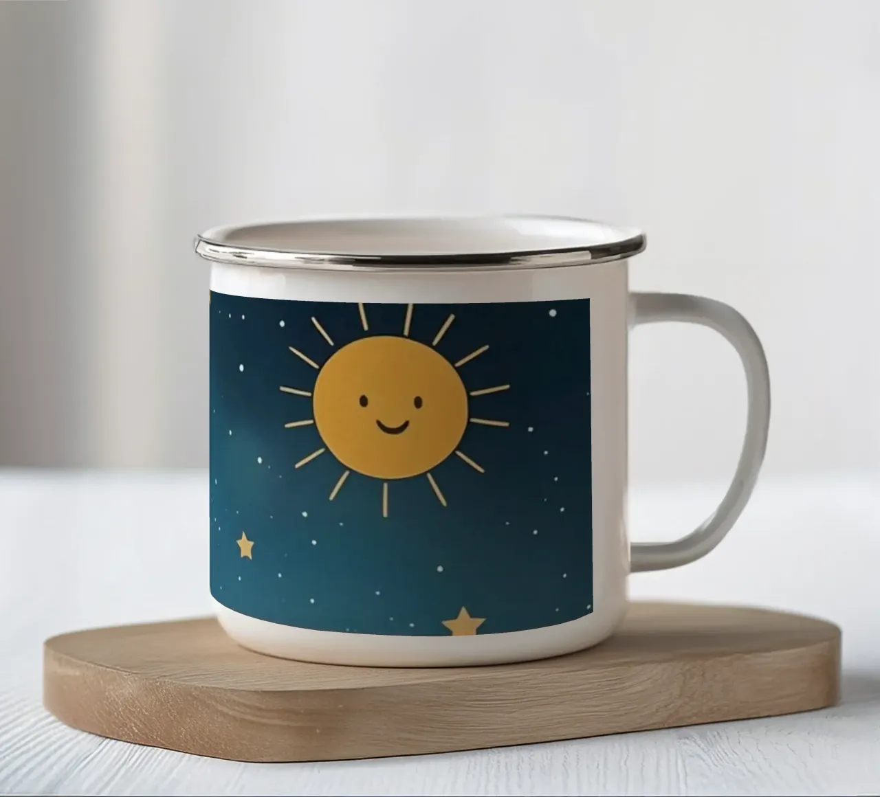 Cielo notturno con corpi celesti e nuvole tazza in smalto da DesignDoodle