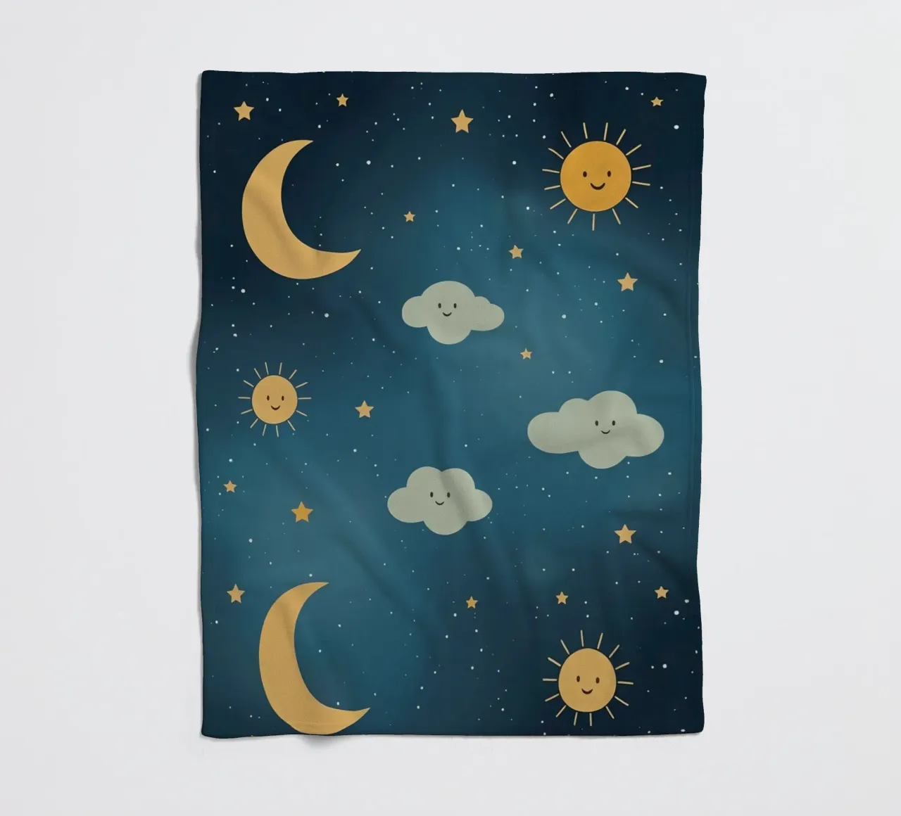 Cielo notturno con corpi celesti e nuvole coperta in pile da DesignDoodle