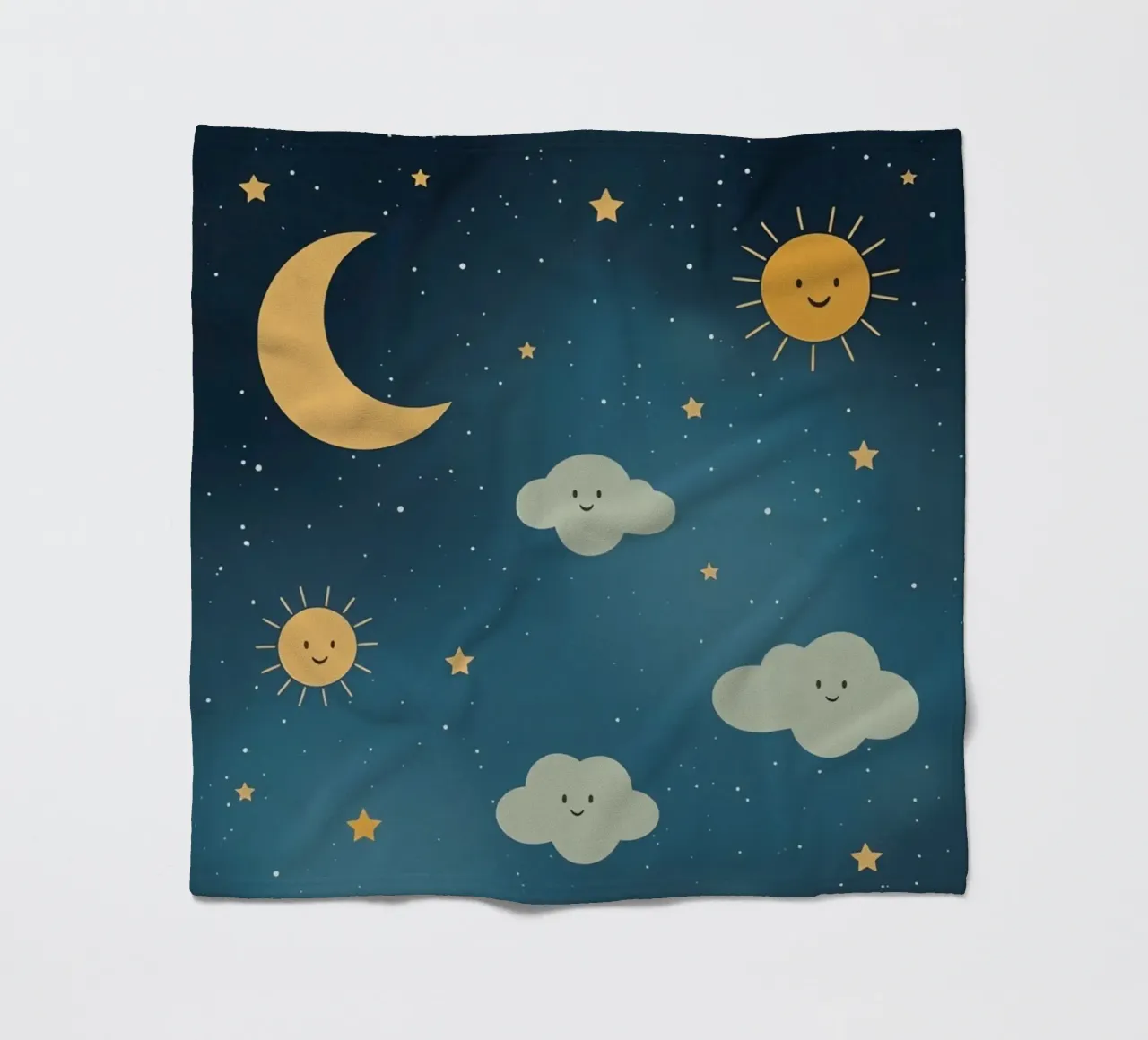 Cielo notturno con corpi celesti e nuvole coperta in pile da DesignDoodle