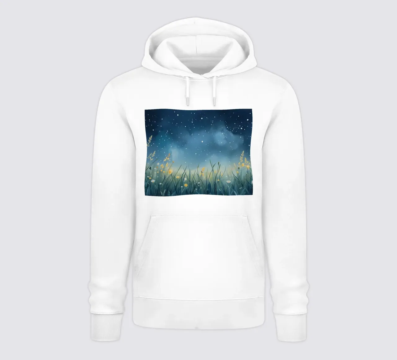 Cielo notturno con fiori selvatici felpa con cappuccio da DesignDoodle