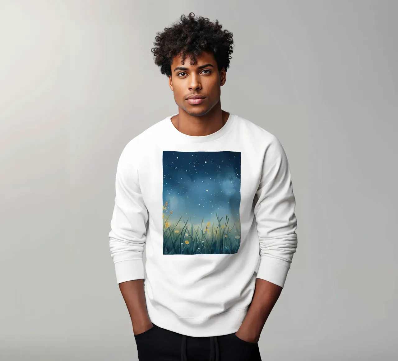 Cielo notturno con fiori selvatici felpa da DesignDoodle