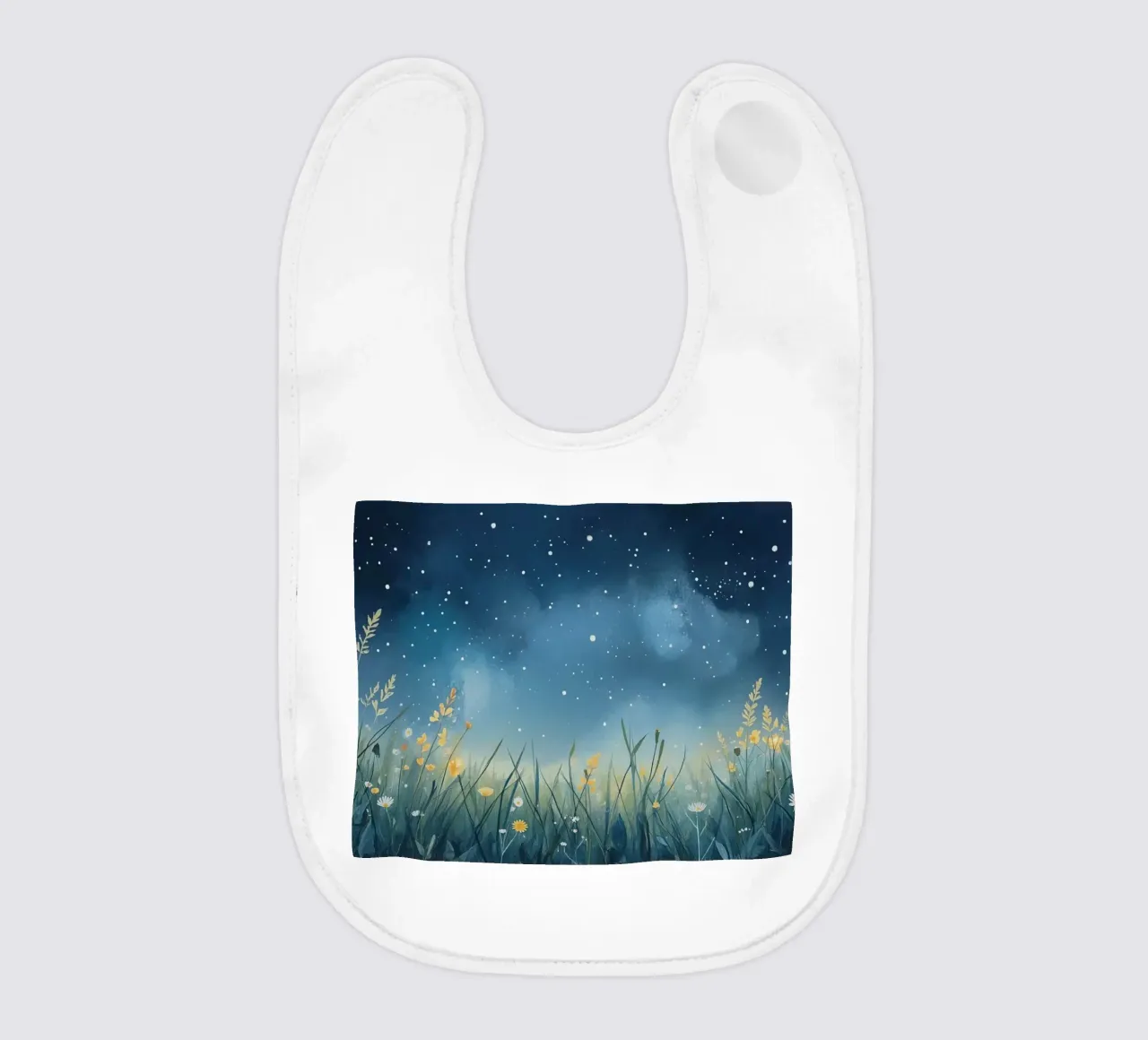 Cielo notturno con fiori selvatici bavaglino da DesignDoodle