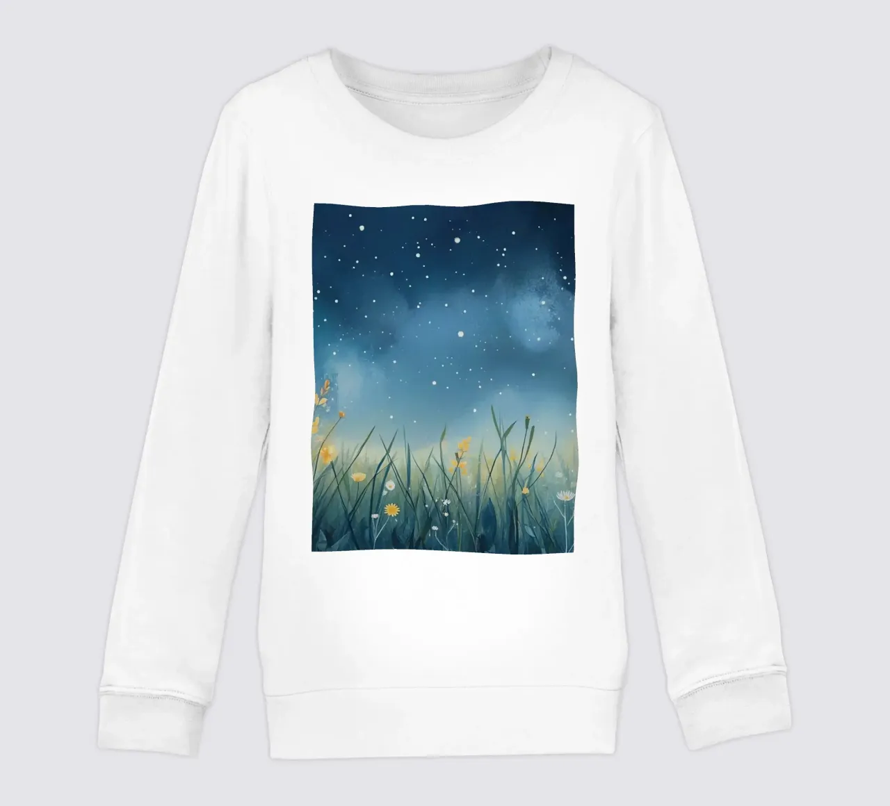 Cielo notturno con fiori selvatici felpa bambino da DesignDoodle