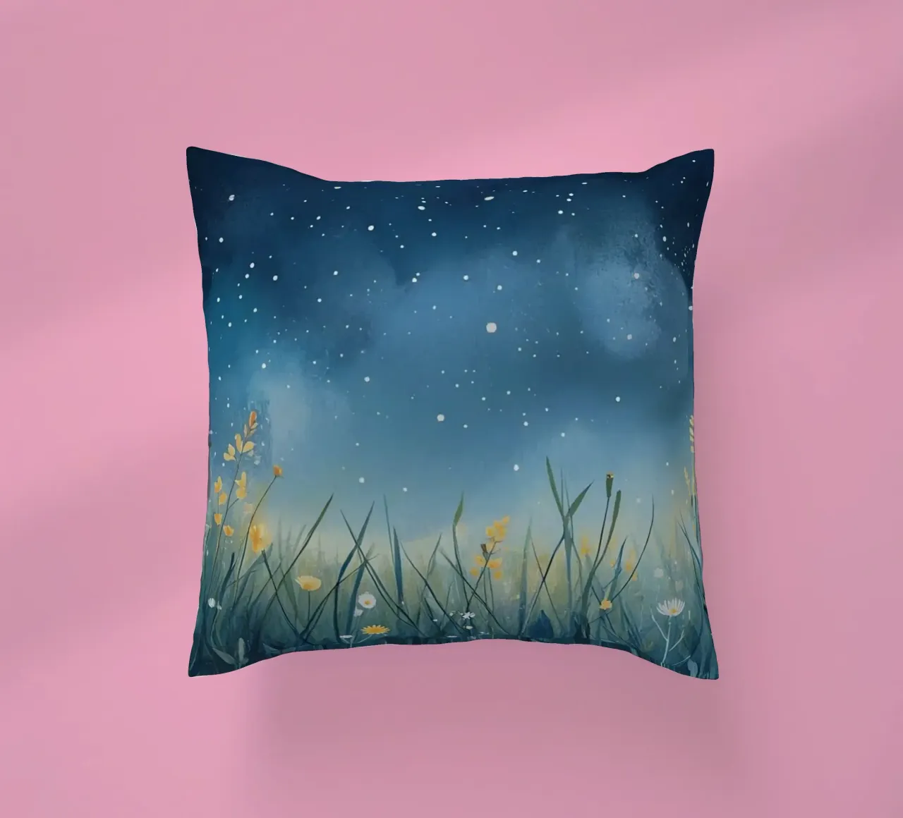Cielo notturno con fiori selvatici cuscino da DesignDoodle