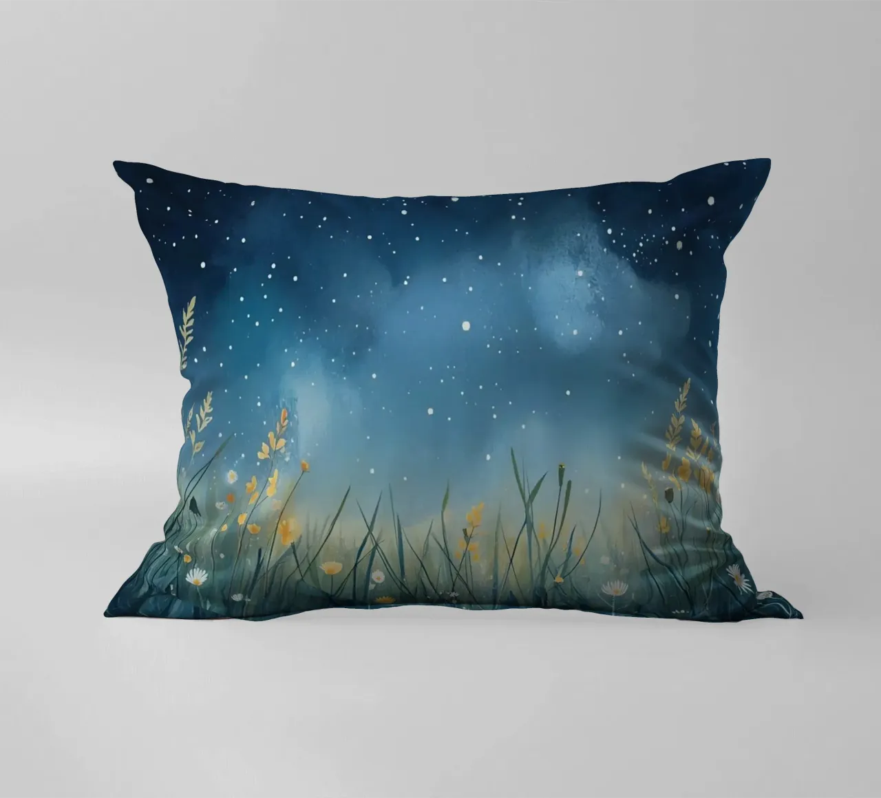 Cielo notturno con fiori selvatici cuscino da DesignDoodle