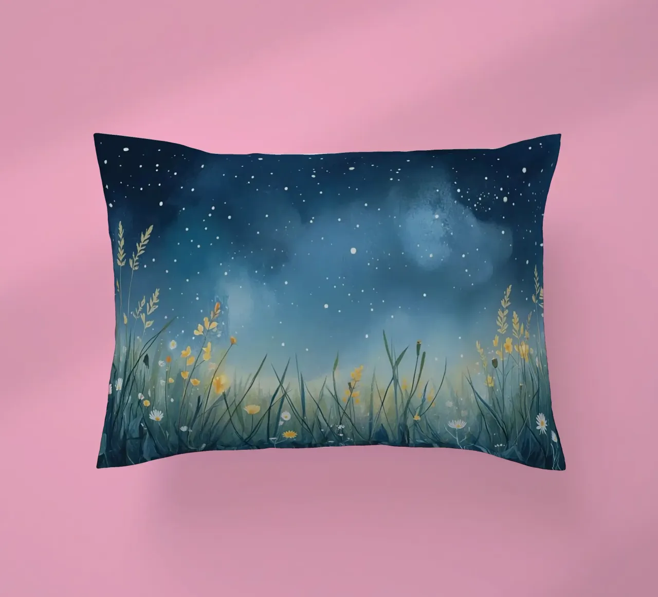 Cielo notturno con fiori selvatici cuscino da DesignDoodle