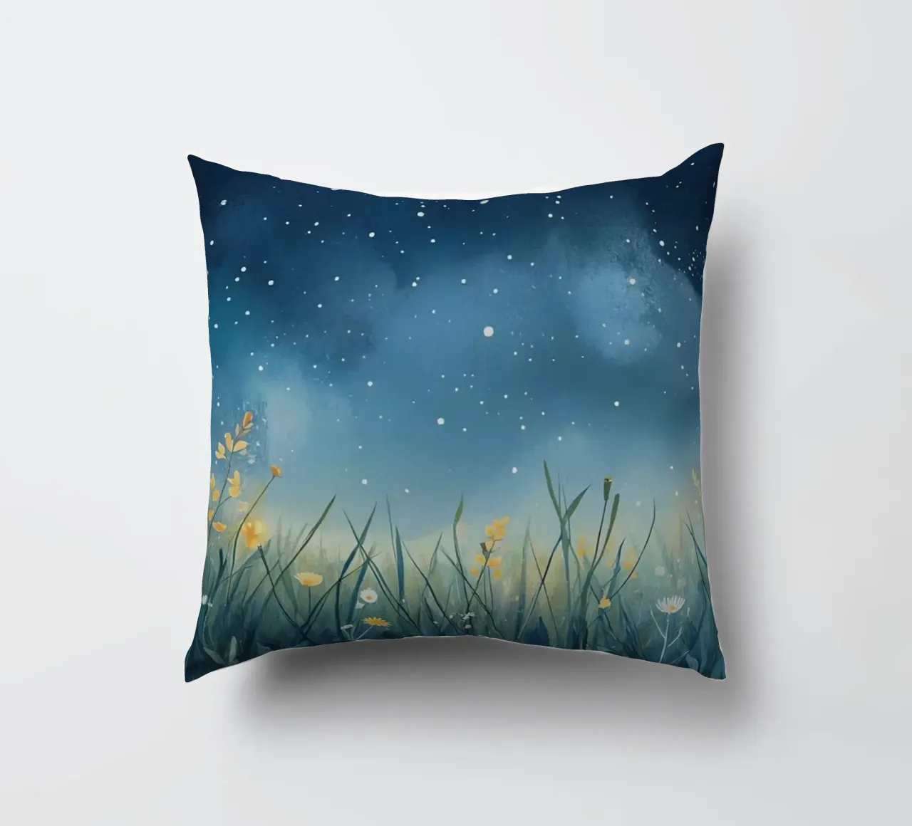 Cielo notturno con fiori selvatici cuscino da DesignDoodle