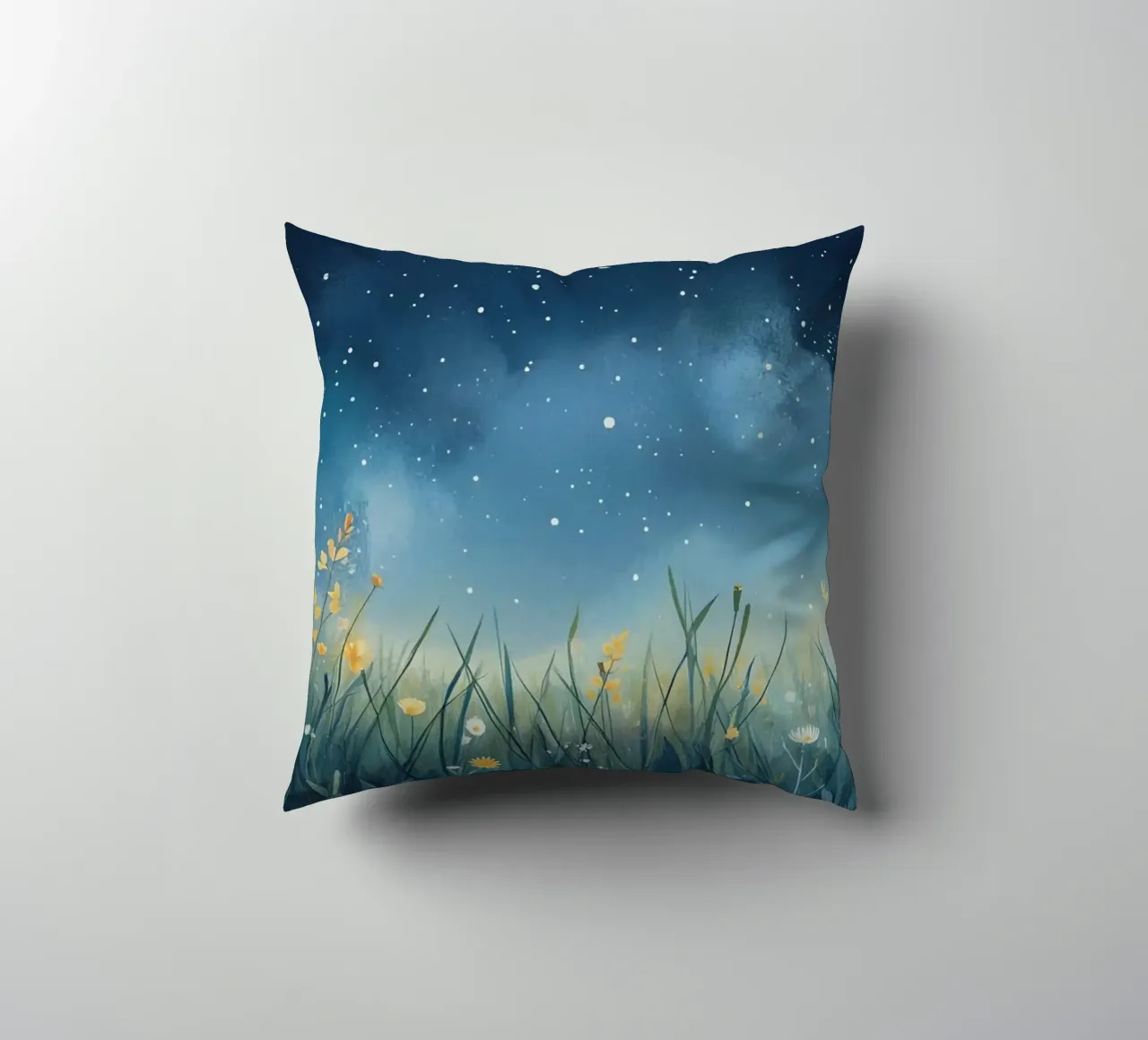 Cielo notturno con fiori selvatici cuscino da DesignDoodle