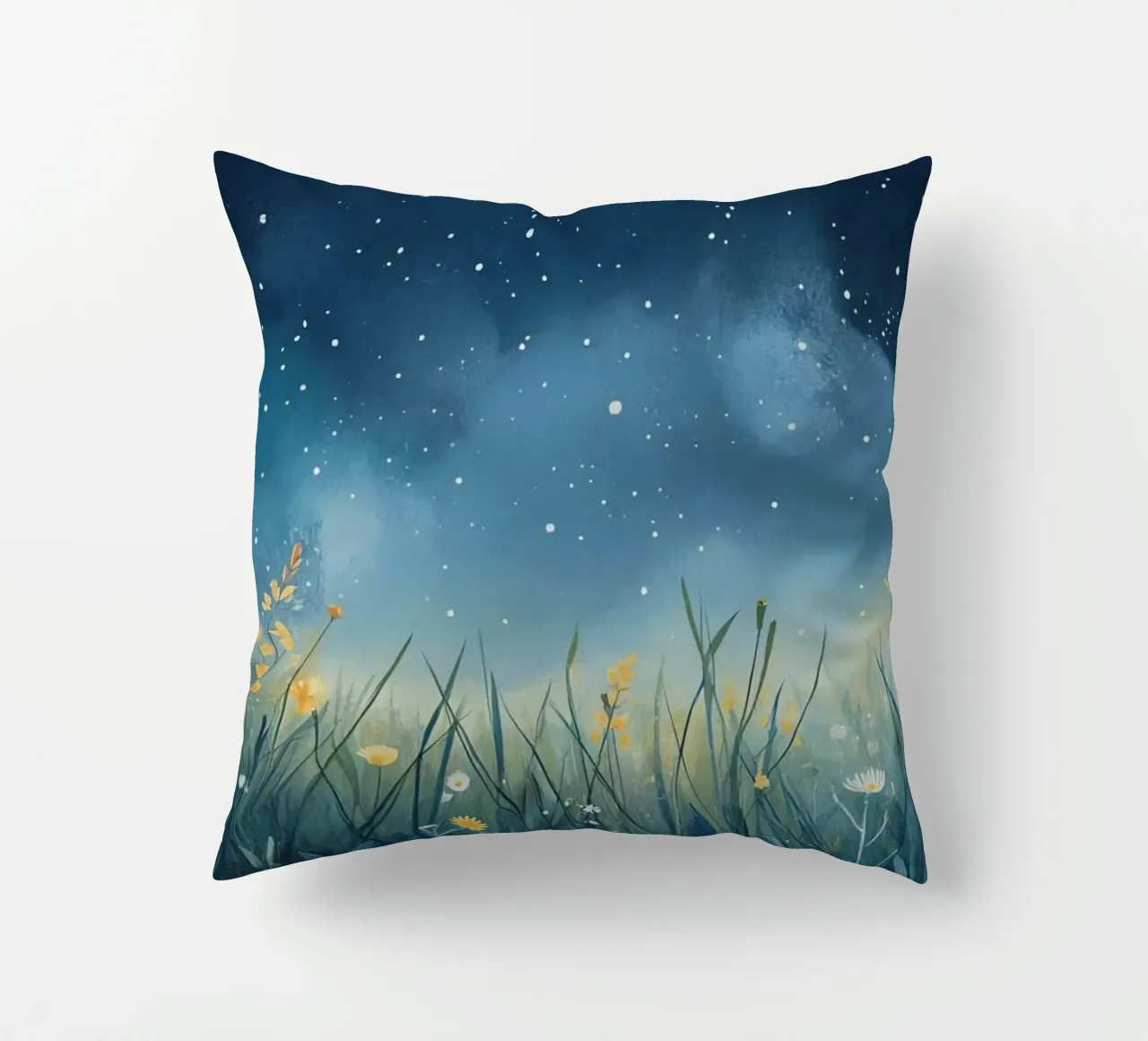 Cielo notturno con fiori selvatici cuscino da DesignDoodle