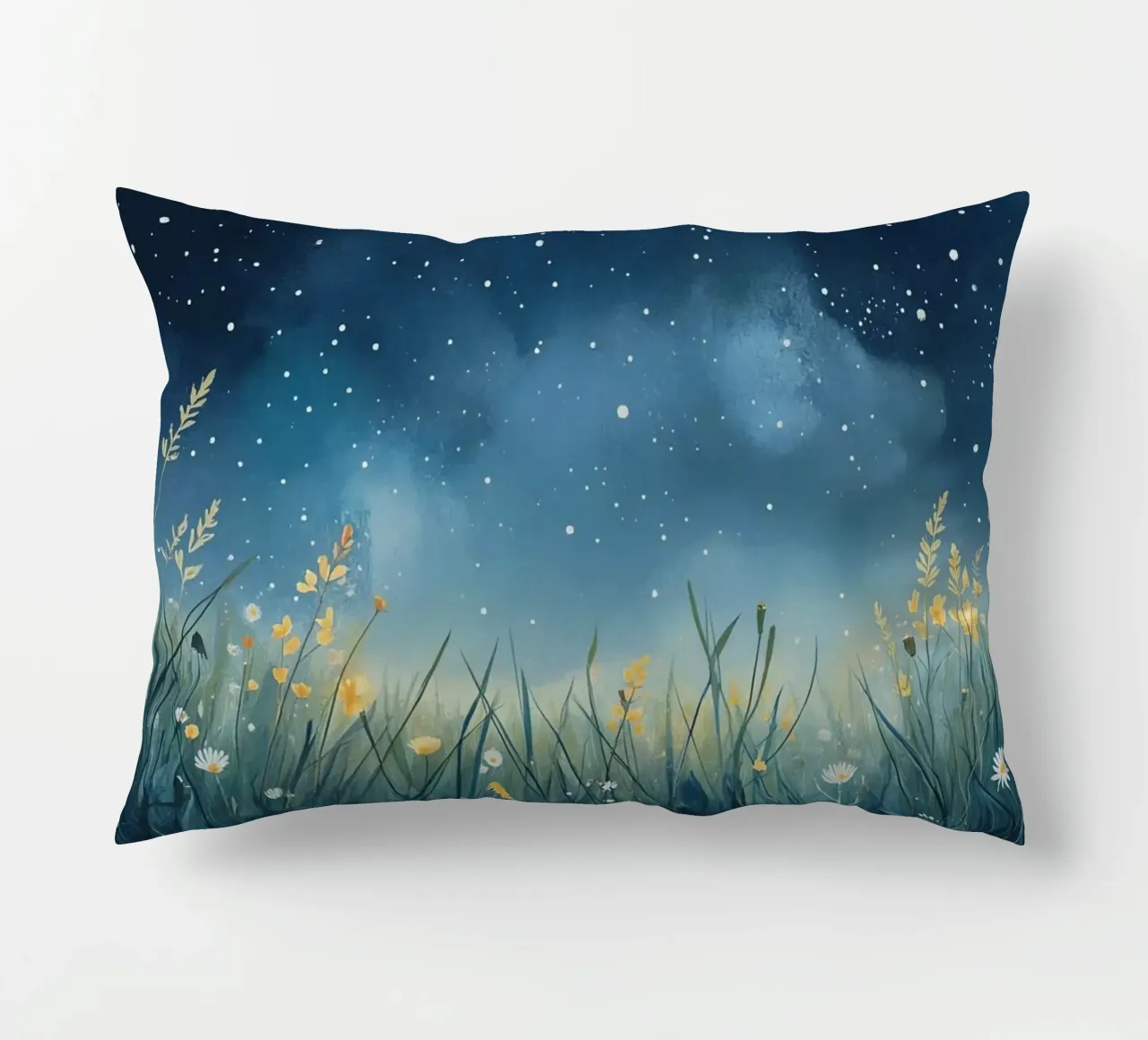 Cielo notturno con fiori selvatici cuscino da DesignDoodle