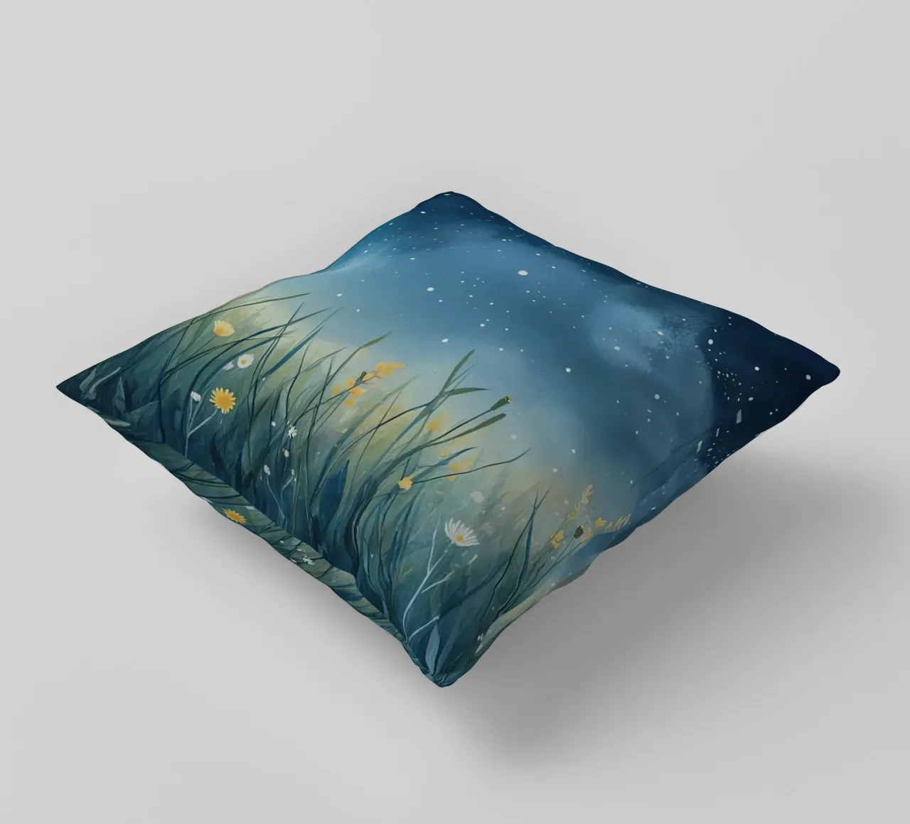 Cielo notturno con fiori selvatici cuscino da DesignDoodle