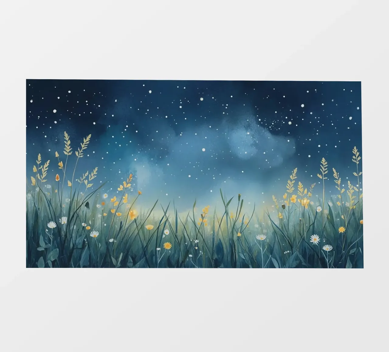 Cielo notturno con fiori selvatici telo in pvc da DesignDoodle