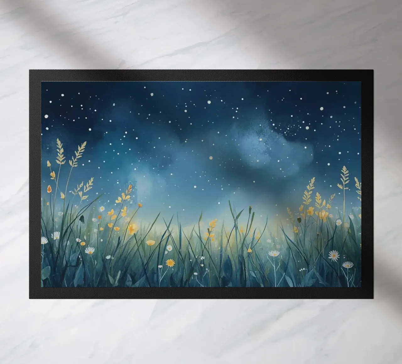 Cielo notturno con fiori selvatici zerbino da DesignDoodle