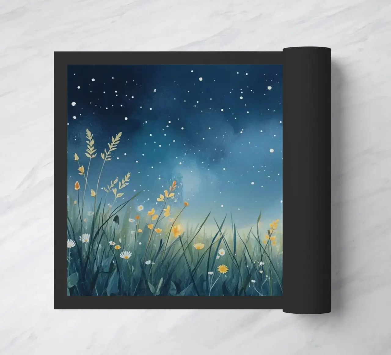 Cielo notturno con fiori selvatici zerbino da DesignDoodle