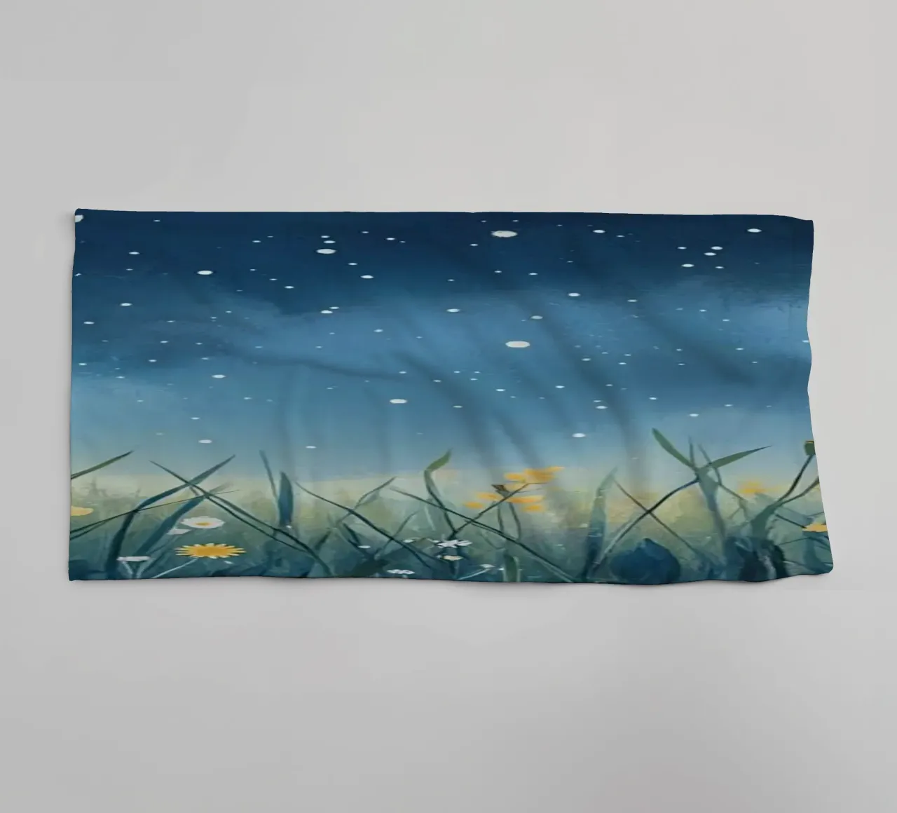 Cielo notturno con fiori selvatici asciugamano da bagno da DesignDoodle