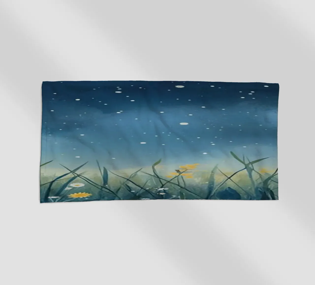 Cielo notturno con fiori selvatici telo mare da DesignDoodle