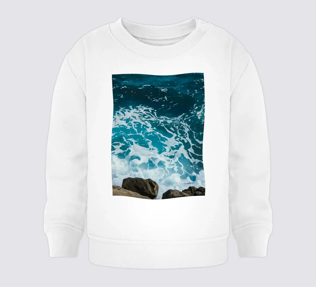 Onde oceaniche che si infrangono sulle rocce felpa neonato da DesignDoodle