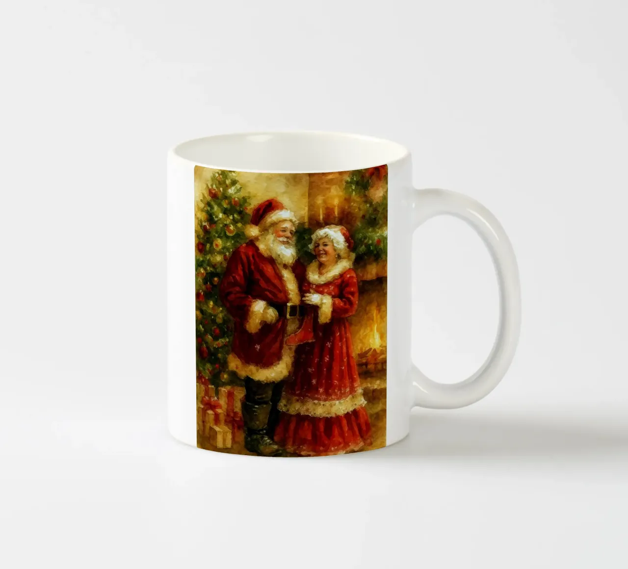 dipinto natalizio di Babbo Natale e della signora Claus tazza in ceramica da aztera