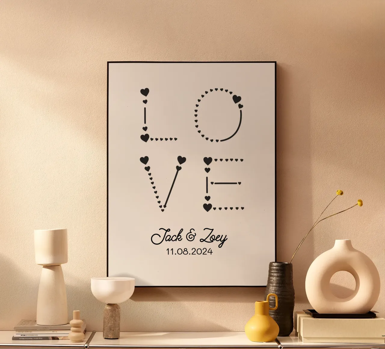 Personalized Custom Love Wedding and Anniversary acrylic glass by Shark Printables