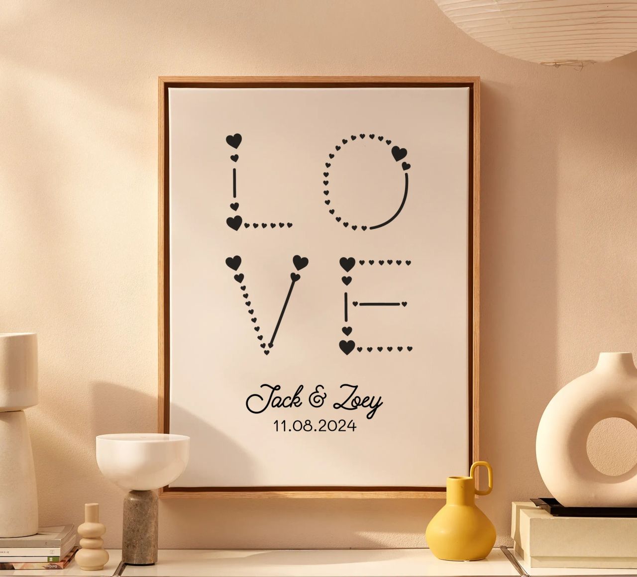 Gepersonaliseerde aangepaste liefde bruiloft en jubileum canvas van Shark Printables