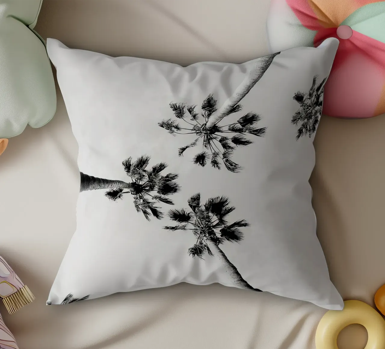 Palme in bianco e nero cuscino da Black And White