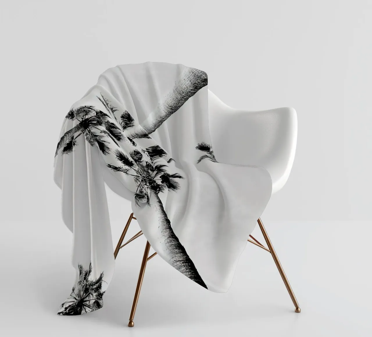Palme in bianco e nero coperta in pile da Black And White