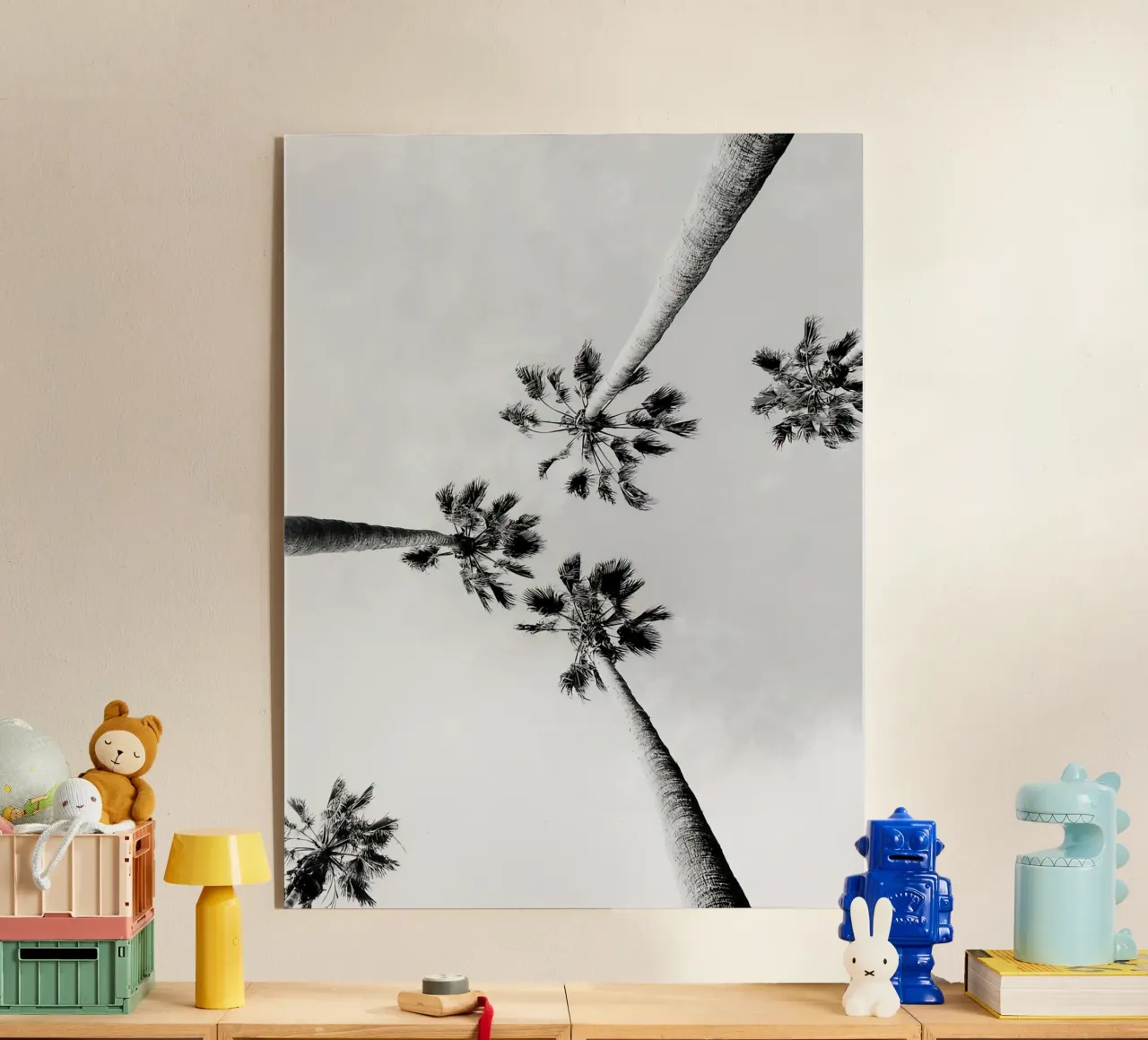 Palme in bianco e nero plexiglass da Black And White