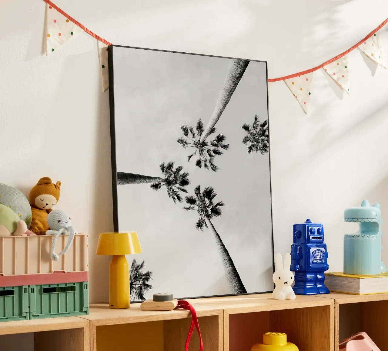 Palme in bianco e nero alluminio dibond da Black And White