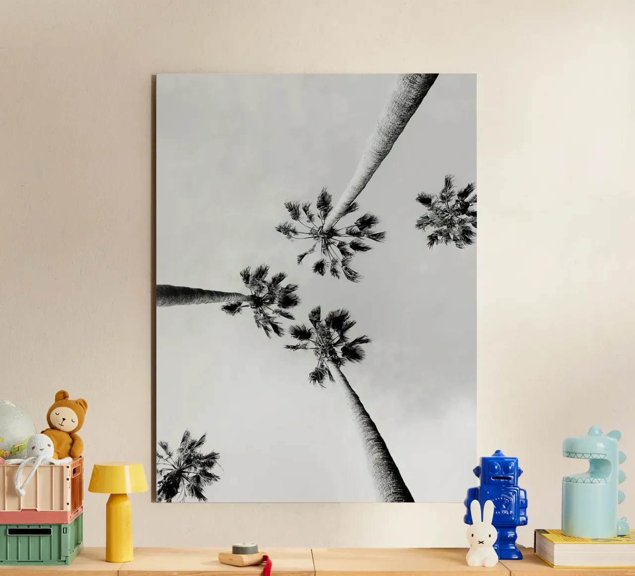 Palme in bianco e nero alluminio dibond da Black And White