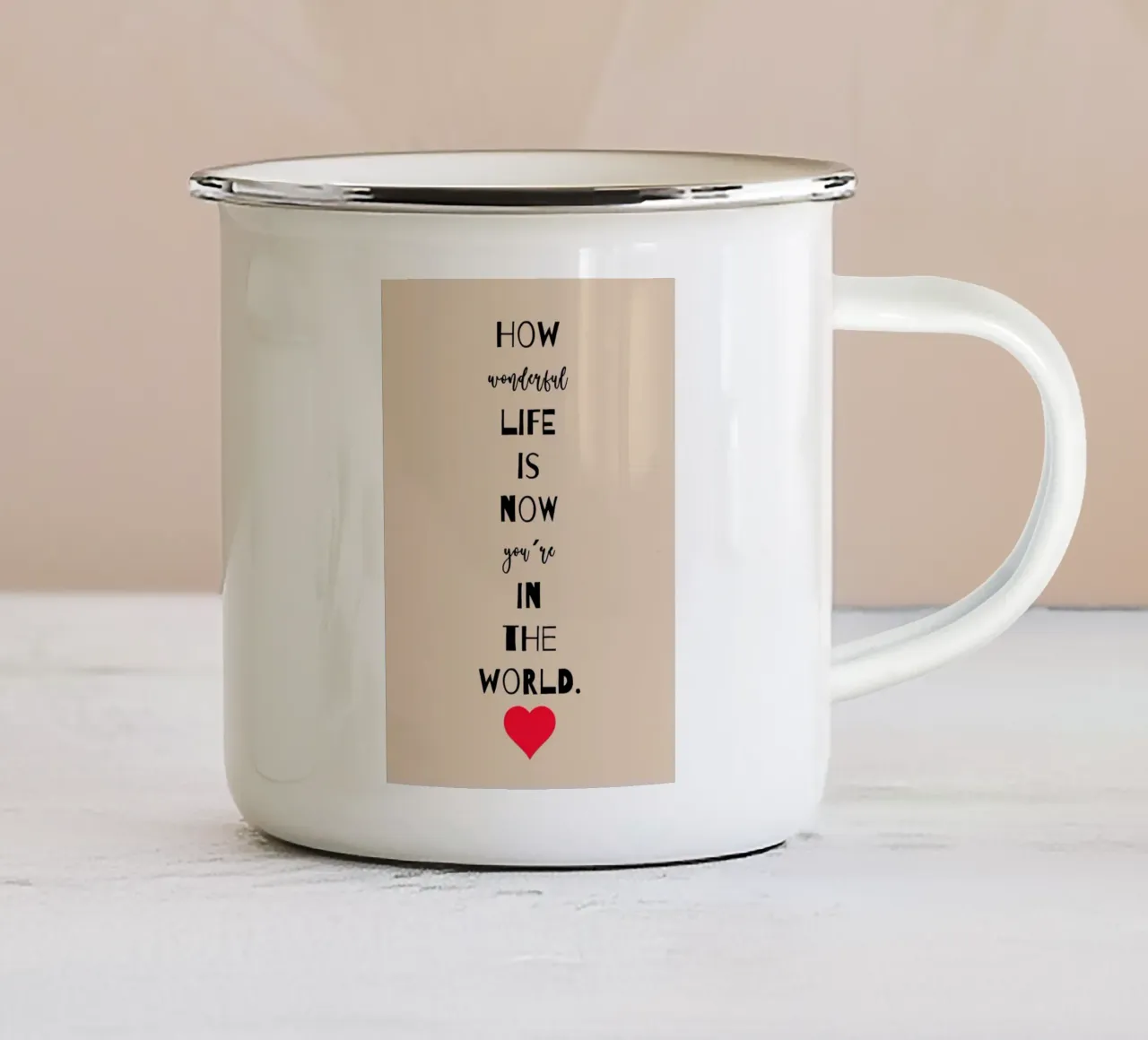 Una vita meravigliosa tazza in smalto da maramirage