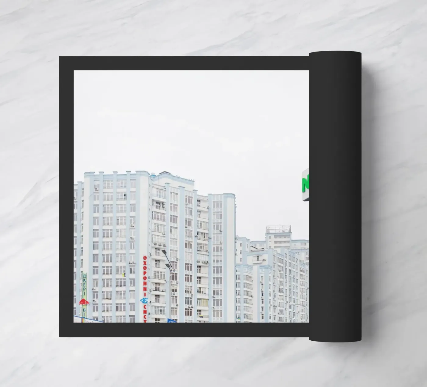 Immeubles de grande hauteur Kyiv, Ukraine paillasson de fotokunst