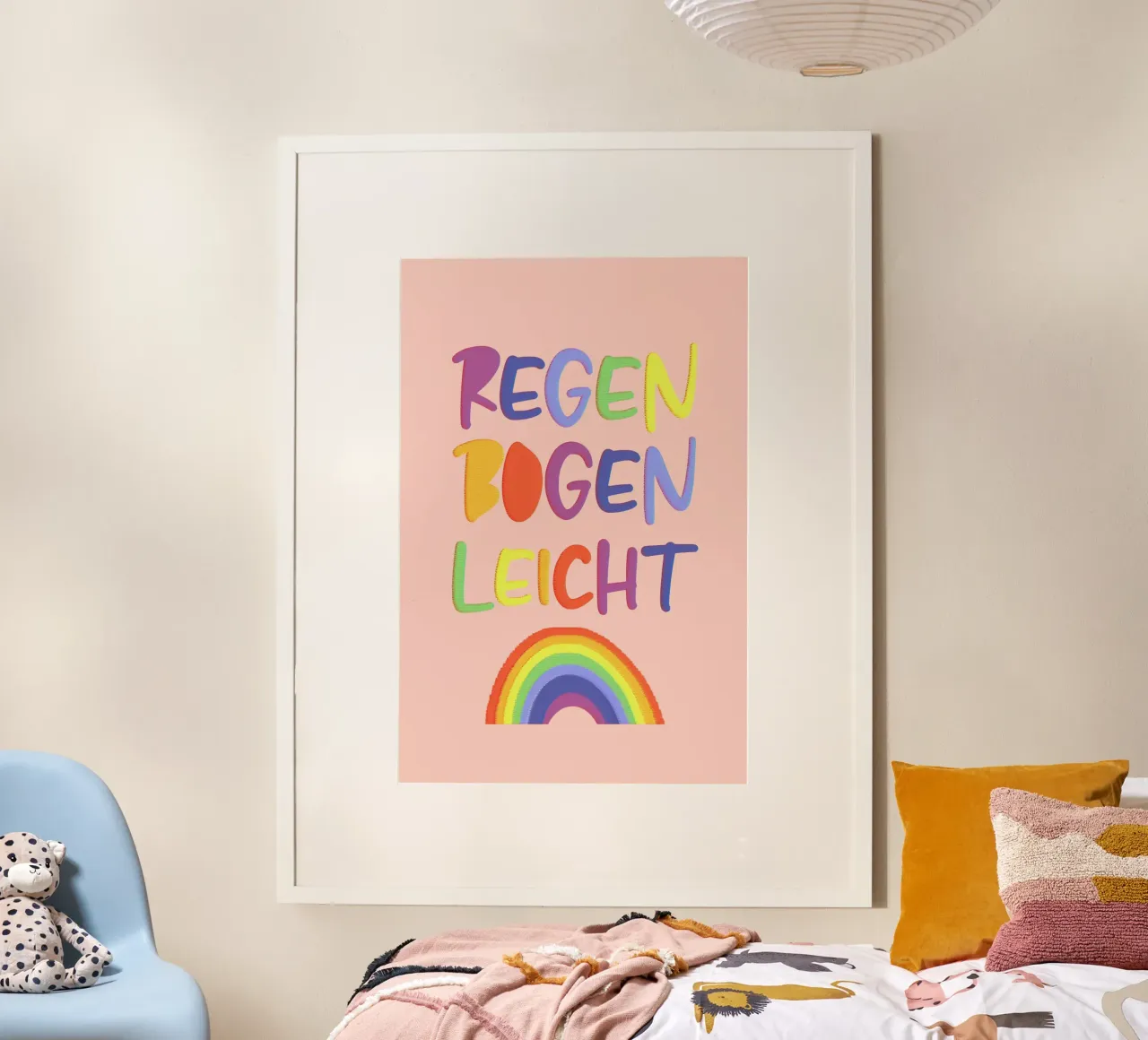 Regenbooglicht poster van maramirage