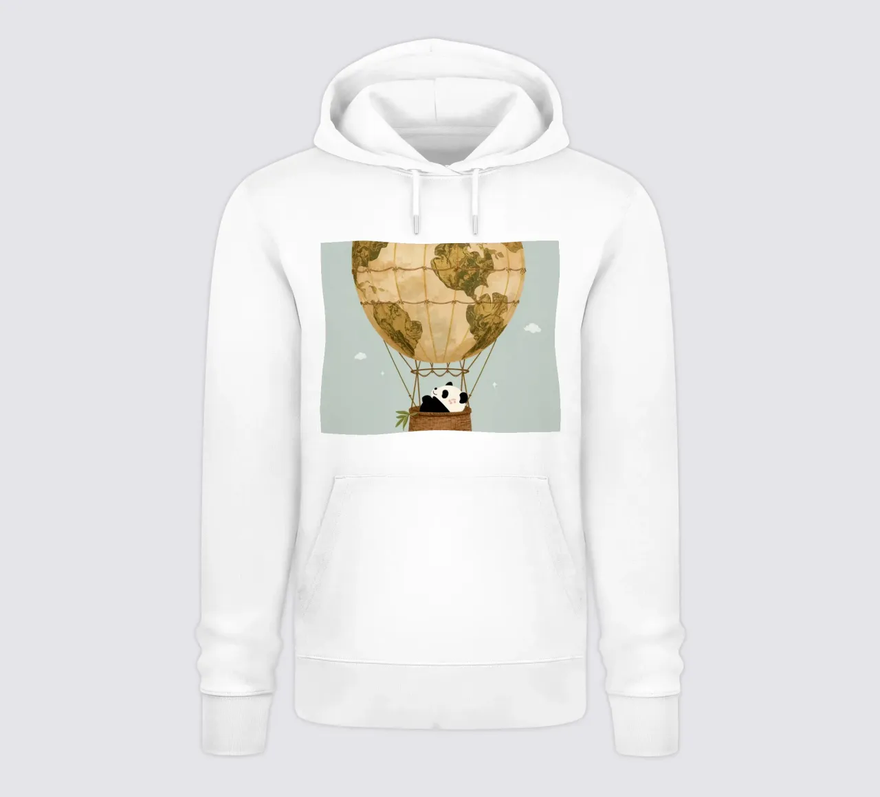 Panda carino in mongolfiera Globe felpa con cappuccio da DesignDoodle