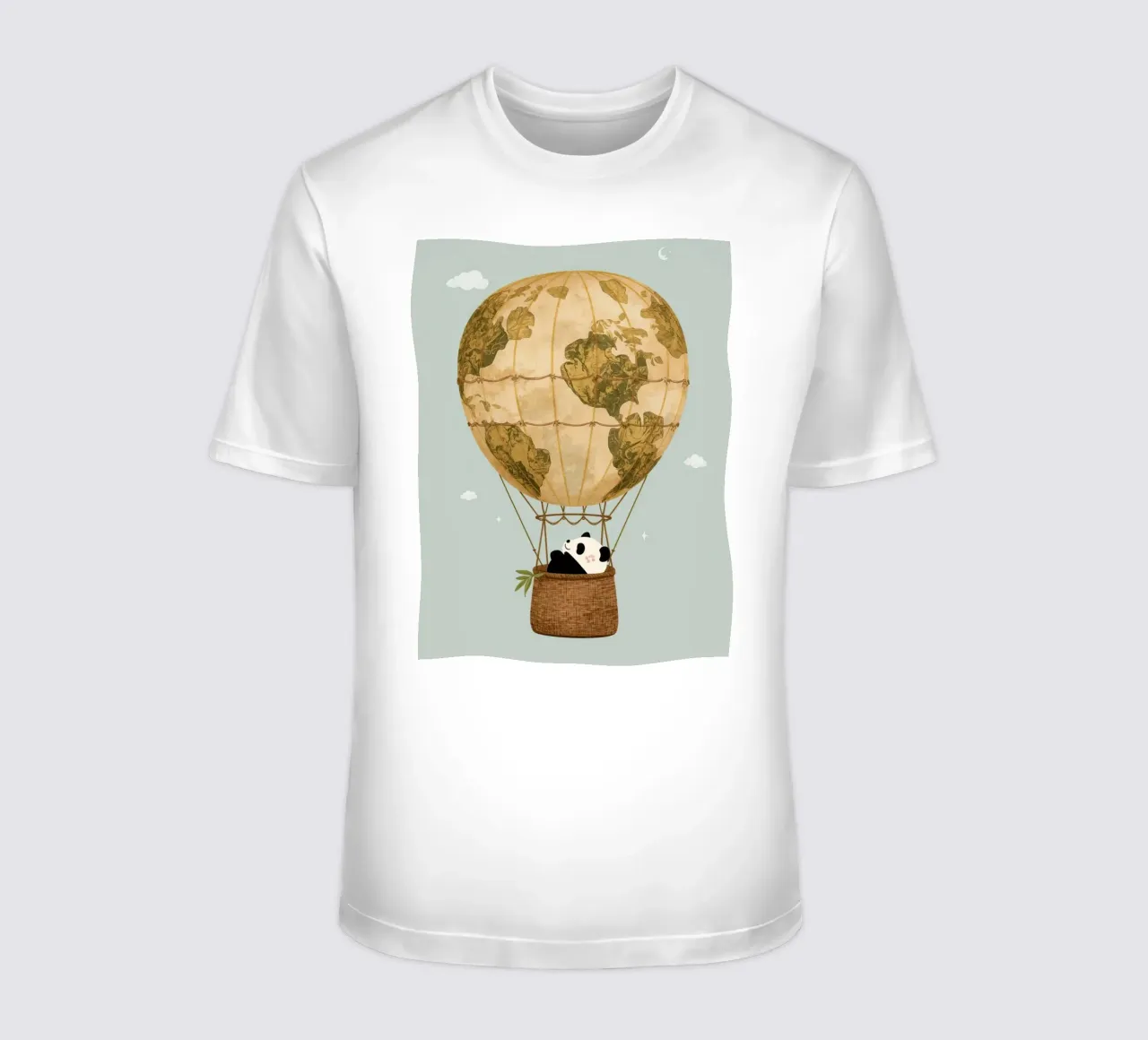 Panda carino in mongolfiera Globe t-shirt da DesignDoodle
