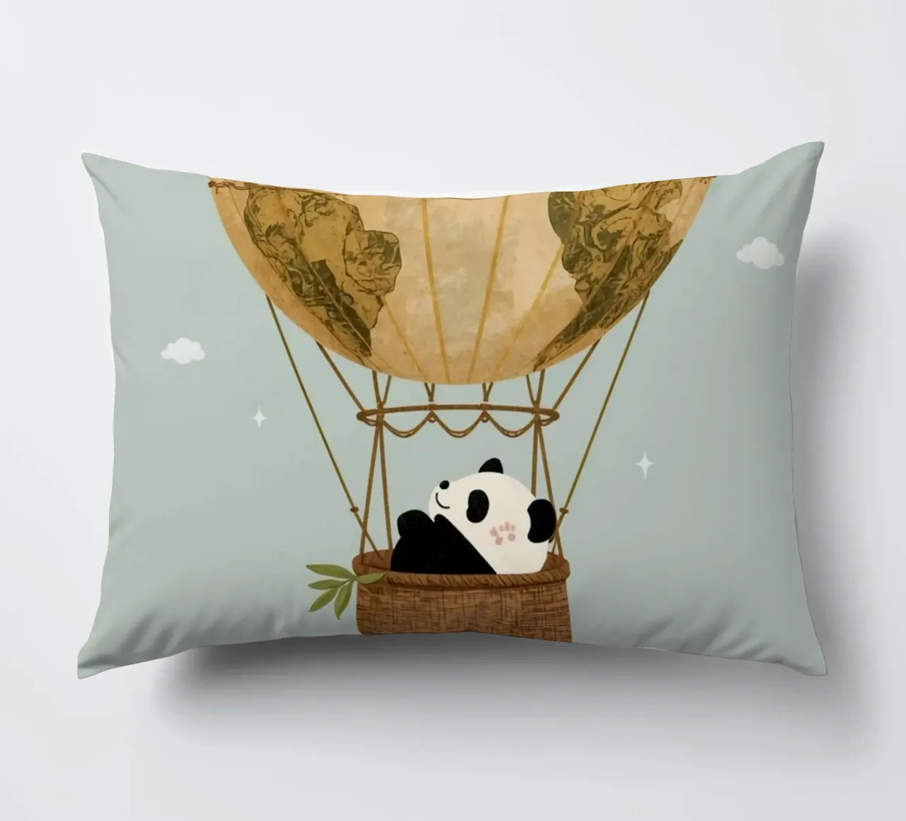 Panda carino in mongolfiera Globe cuscino da DesignDoodle
