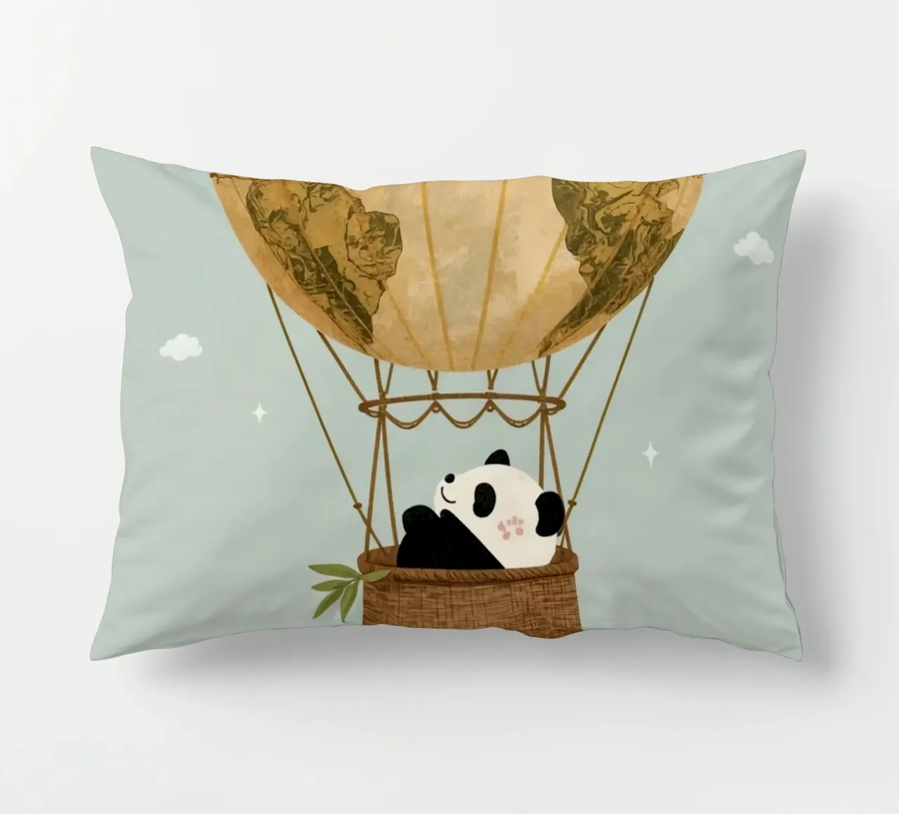 Panda carino in mongolfiera Globe cuscino da DesignDoodle