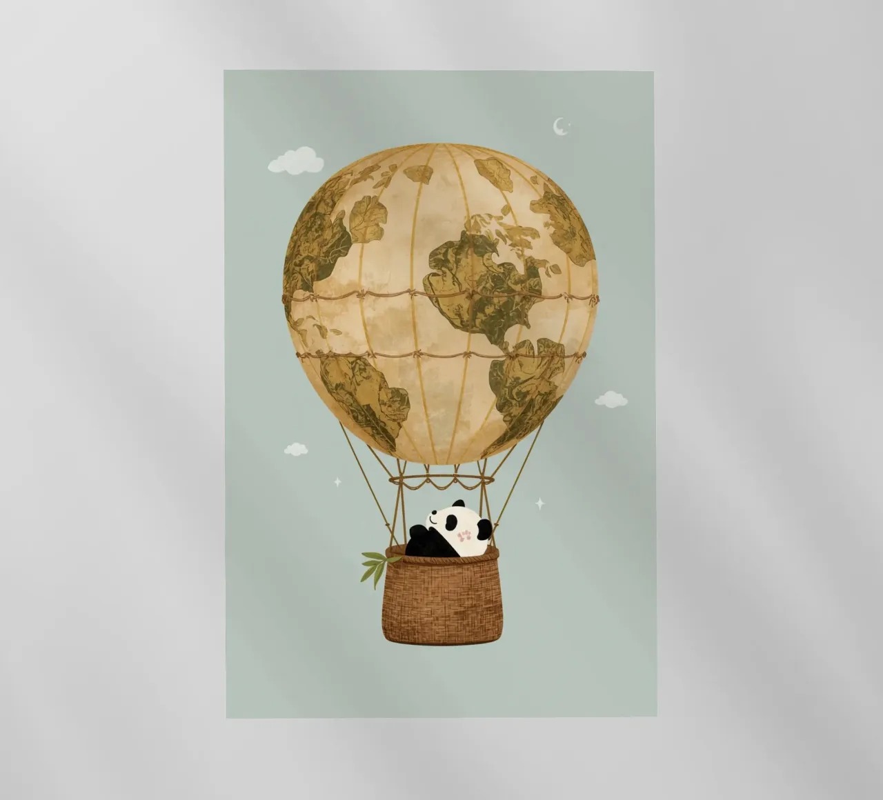 Panda carino in mongolfiera Globe pellicola backlit da DesignDoodle