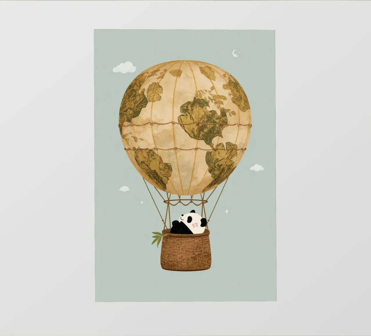 Panda carino in mongolfiera Globe pellicola backlit da DesignDoodle