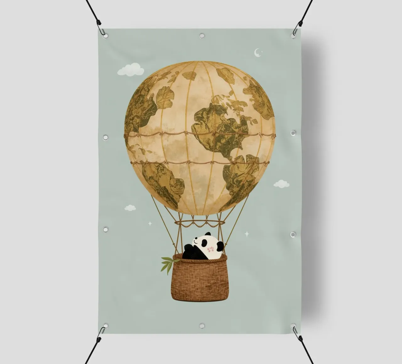 Panda carino in mongolfiera Globe telo in pvc da DesignDoodle