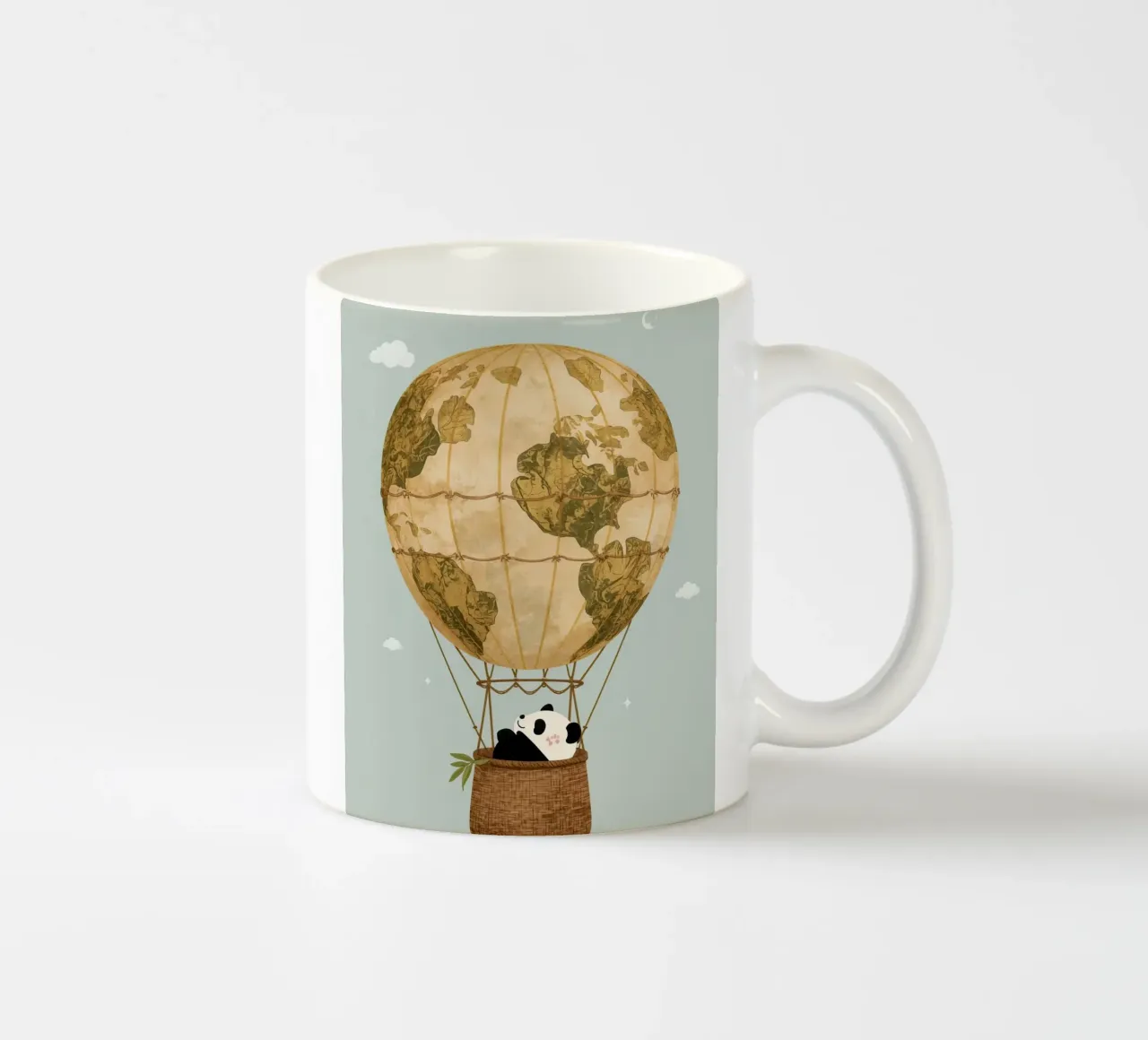 Panda carino in mongolfiera Globe tazza in ceramica da DesignDoodle