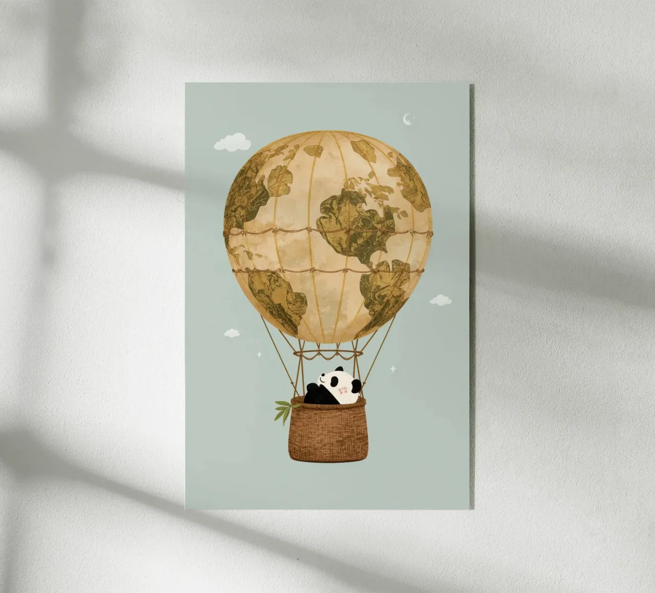 Panda carino in mongolfiera Globe plexiglass da DesignDoodle