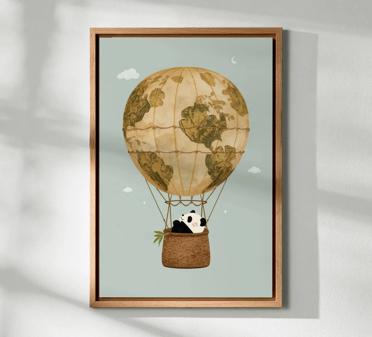 Panda carino in mongolfiera Globe alluminio dibond da DesignDoodle