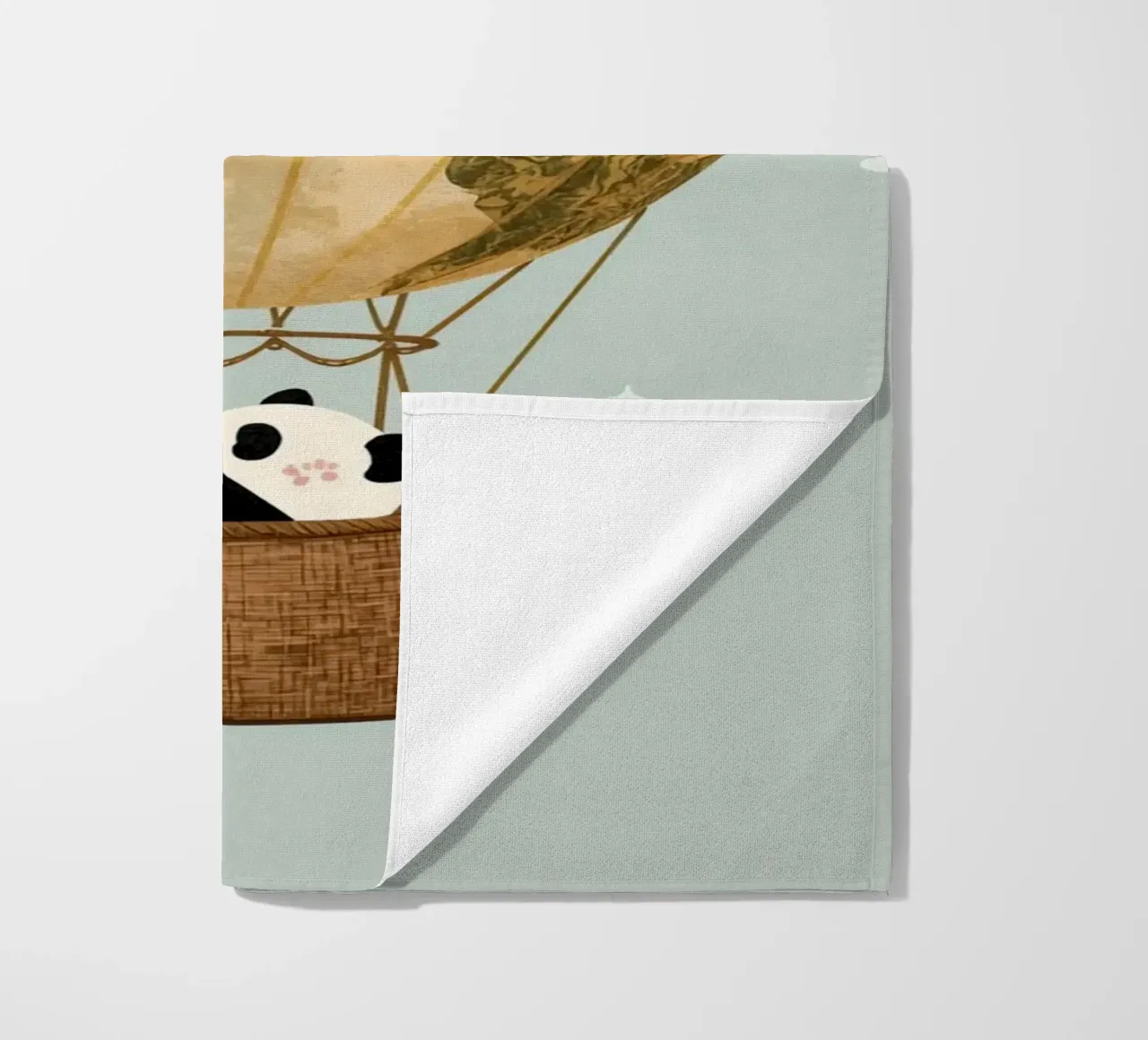 Panda carino in mongolfiera Globe telo mare da DesignDoodle