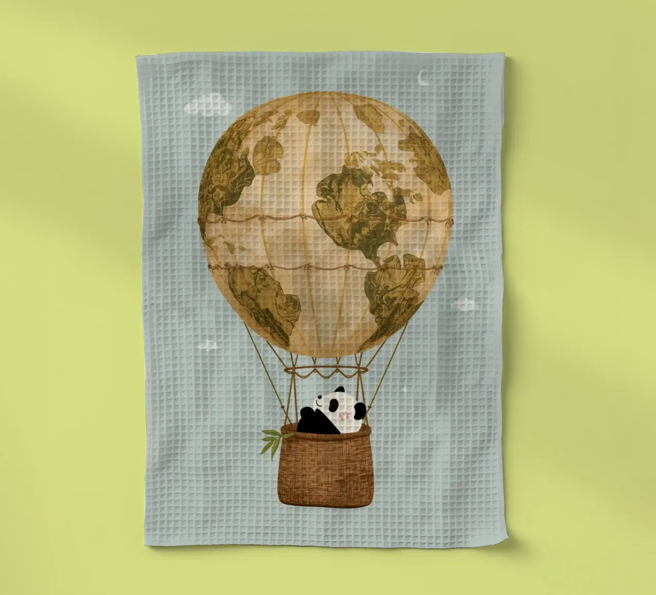Panda carino in mongolfiera Globe canovaccio da cucina da DesignDoodle