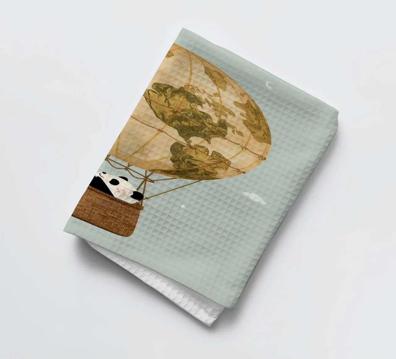 Panda carino in mongolfiera Globe canovaccio da cucina da DesignDoodle