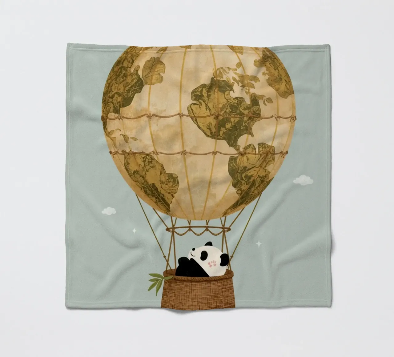 Panda carino in mongolfiera Globe coperta in pile da DesignDoodle
